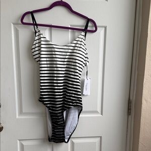Calvin Klein Monochrome Striped Swimsuit
